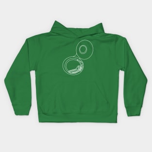 Rough White Tuba Drawing Kids Hoodie